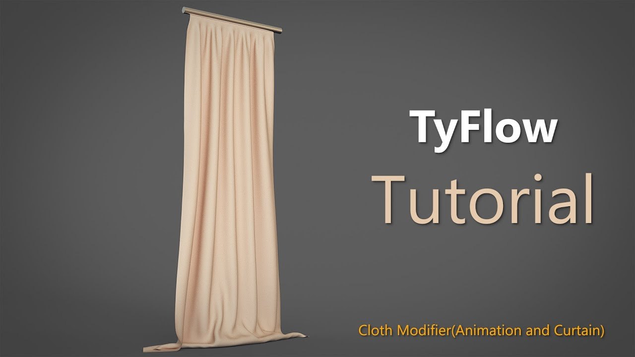 Free 3ds Max tyFlow Curtain Cloth Simulation Scene (Starsbirthvfx)