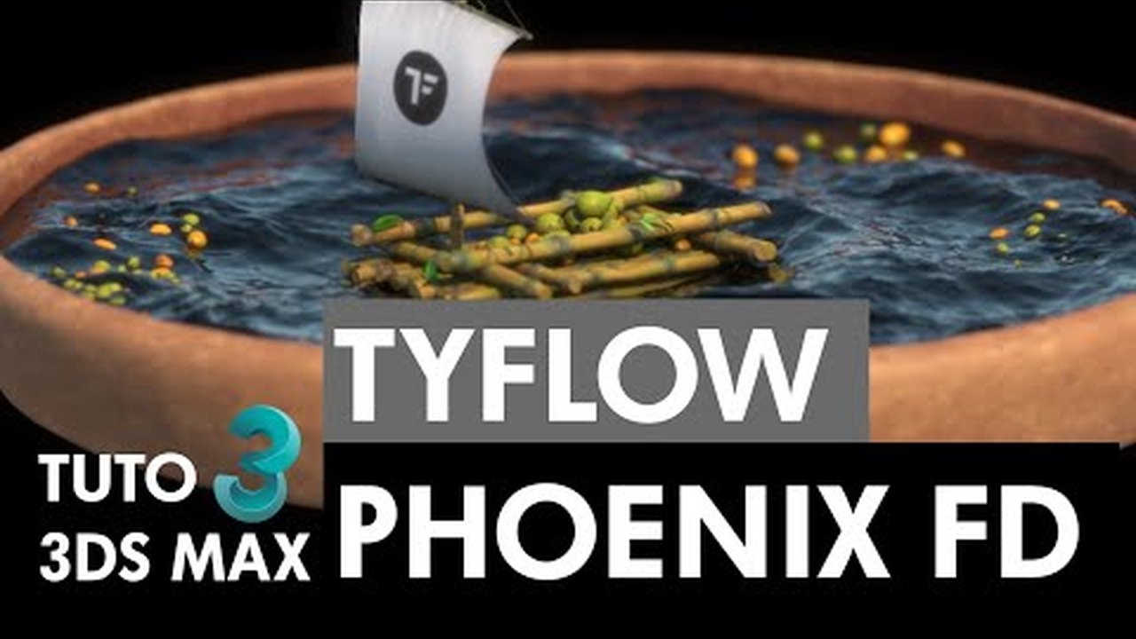 Free 3ds Max 2022 tyFlow PhysX Fluid Scene (Victor Burtman)