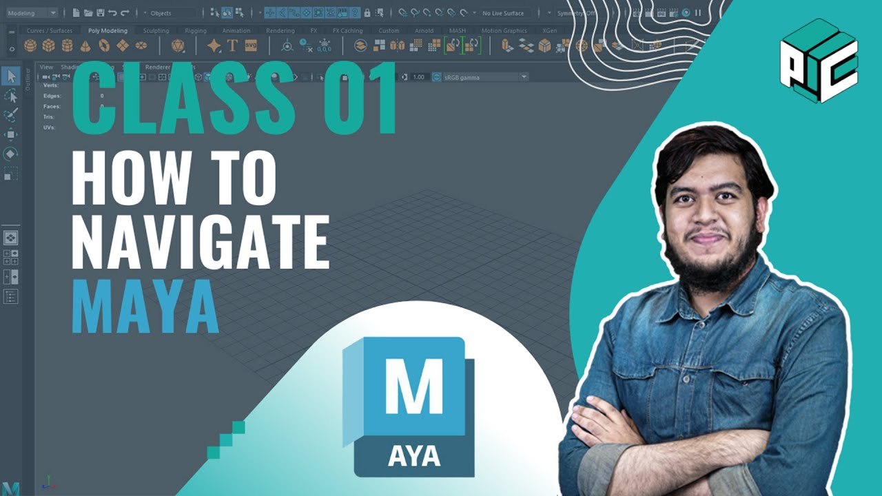 Free Maya Beginner Scene: PolyCube Class 01 Navigation Starter File