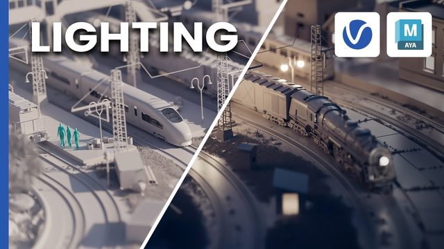 Free Maya V-Ray Scene: Chaos Lighting Practice File (Sun & Sky, HDRI)
