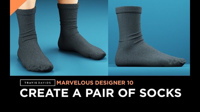 Free Marvelous Designer 10 Project: Pair of Socks (Travis Davids)