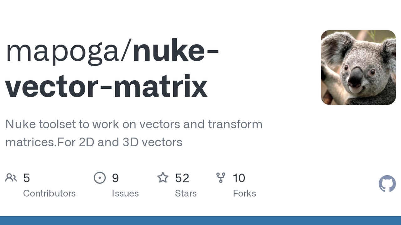 Free Nuke Toolset: Vector and Matrix Math Nodes (Mathieu Goulet-Aubin & Erwan Leroy)