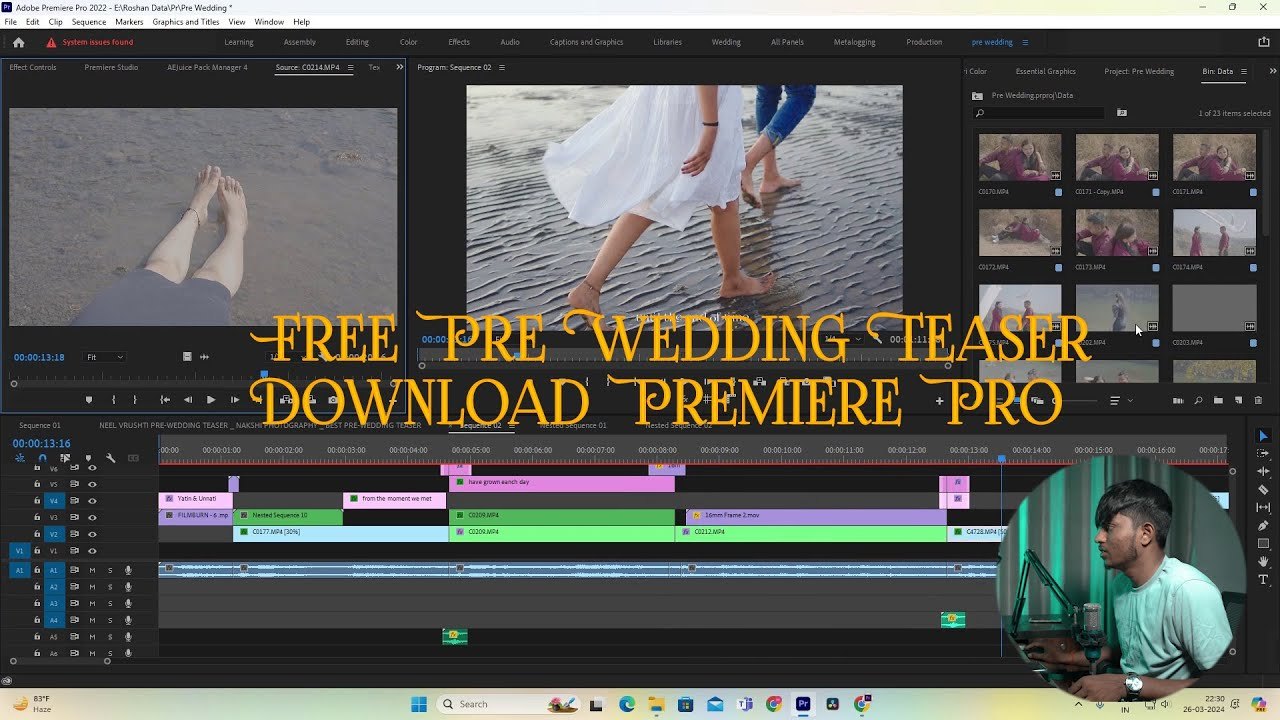 Free Premiere Pro Pre-Wedding Teaser Project, Part 2 (Roshan Stories)
