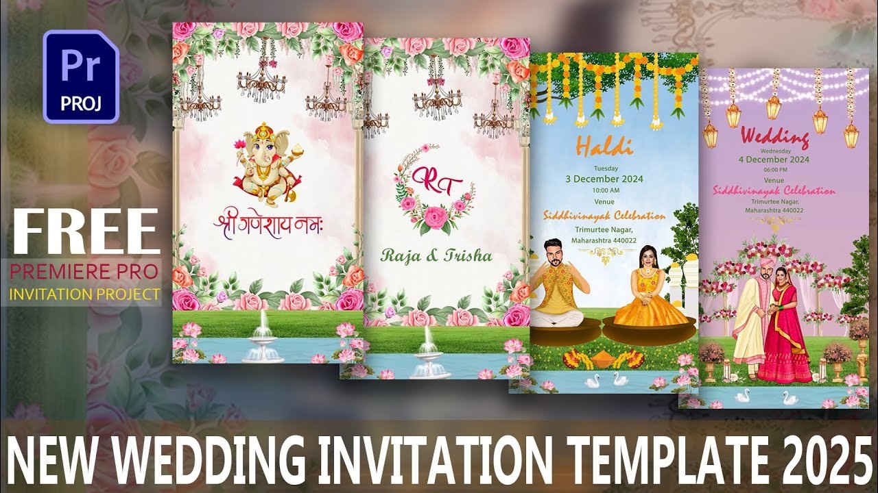 Free Premiere Pro Vertical Wedding Invitation Project (Editor's Library)