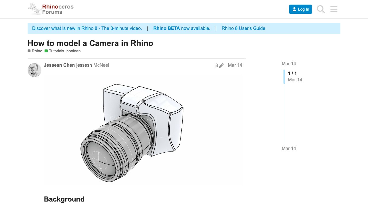 Free Rhino 8 Tutorial File: Solid Modeling a Camera Body (McNeel)
