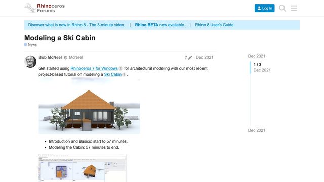 Free Rhino 7 Getting Started Files: Modeling a Ski Cabin (McNeel)