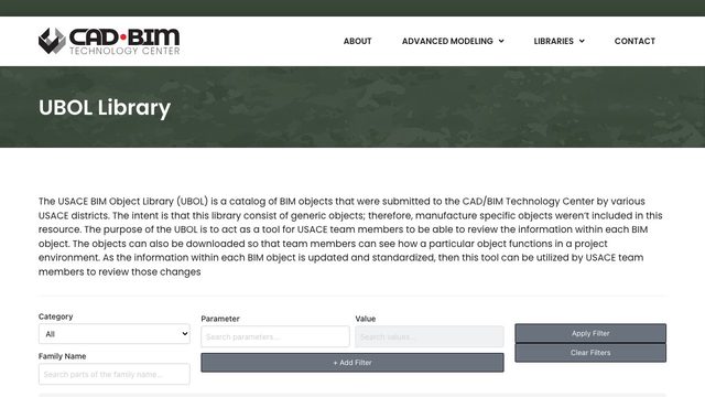 Free Revit Family Pack: USACE BIM Object Library of Generic Families (US Army Corps of Engineers)