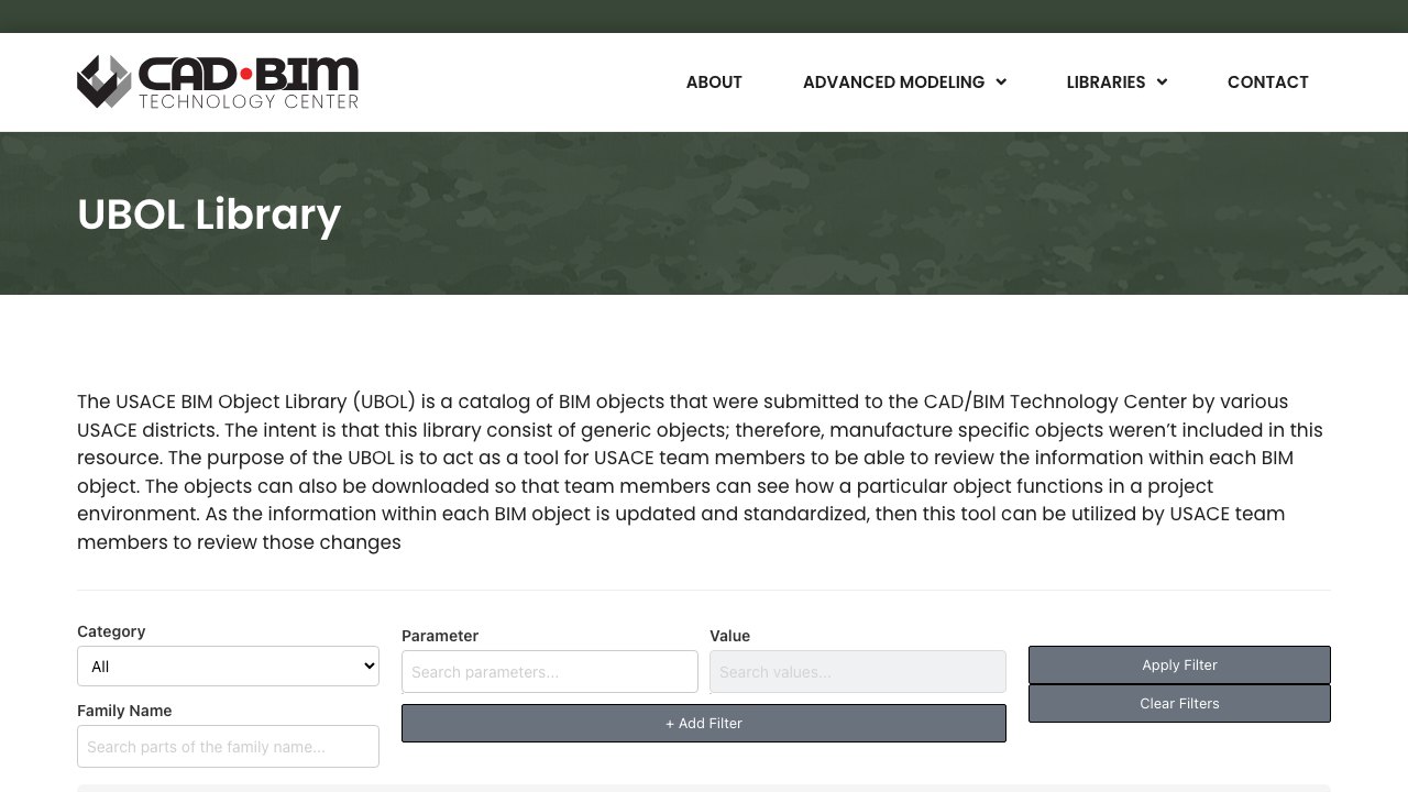 Free Revit Family Pack: USACE BIM Object Library of Generic Families (US Army Corps of Engineers)