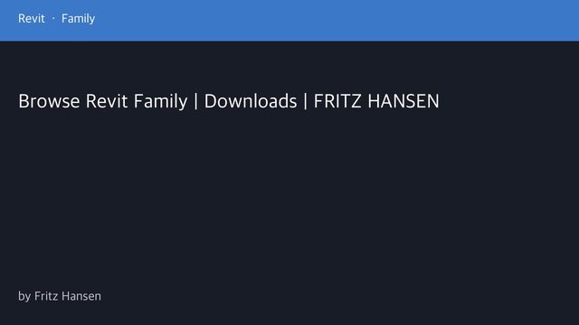 Free Revit Family Pack: Fritz Hansen Furniture Collection including Egg, Swan and Series 7 (Fritz Hansen)