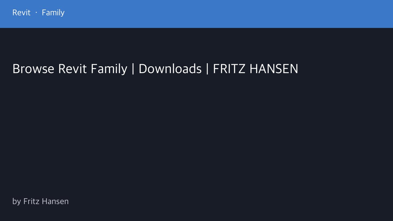 Free Revit Family Pack: Fritz Hansen Furniture Collection including Egg, Swan and Series 7 (Fritz Hansen)