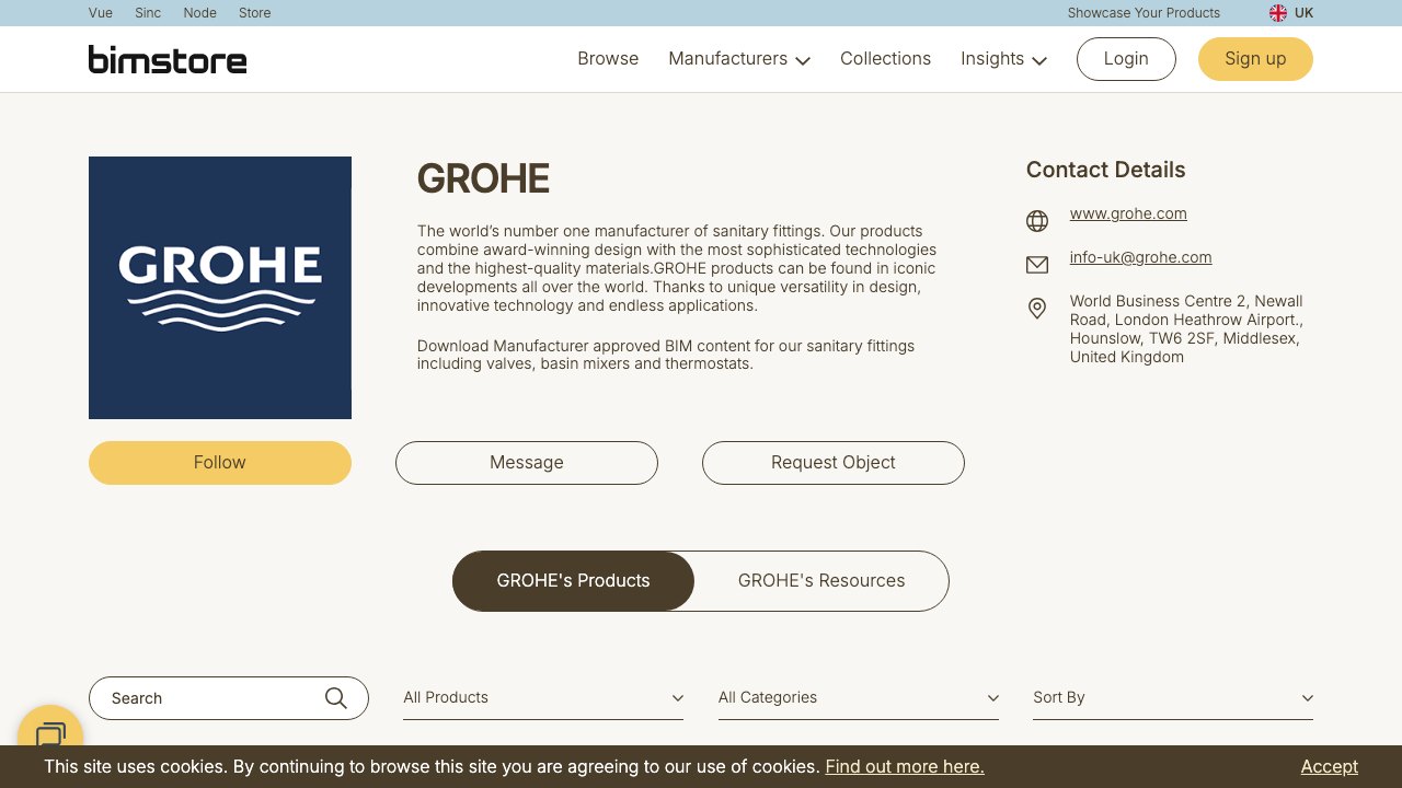 Free Revit Family Pack: GROHE Faucets, WCs and Thermostats Library on Bimstore (GROHE)