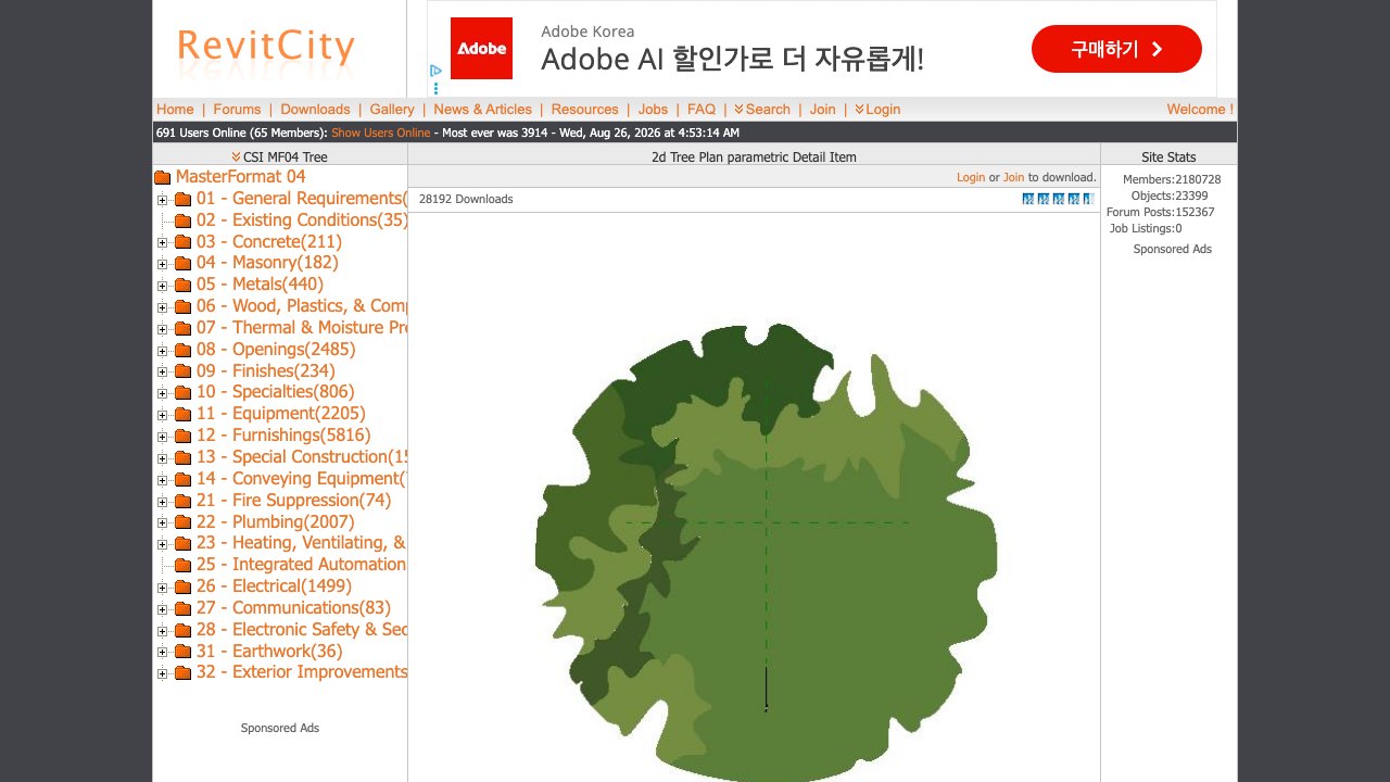 Free Revit 2016 Family: Parametric 2D Tree Plan Detail Item (Elnazer2)