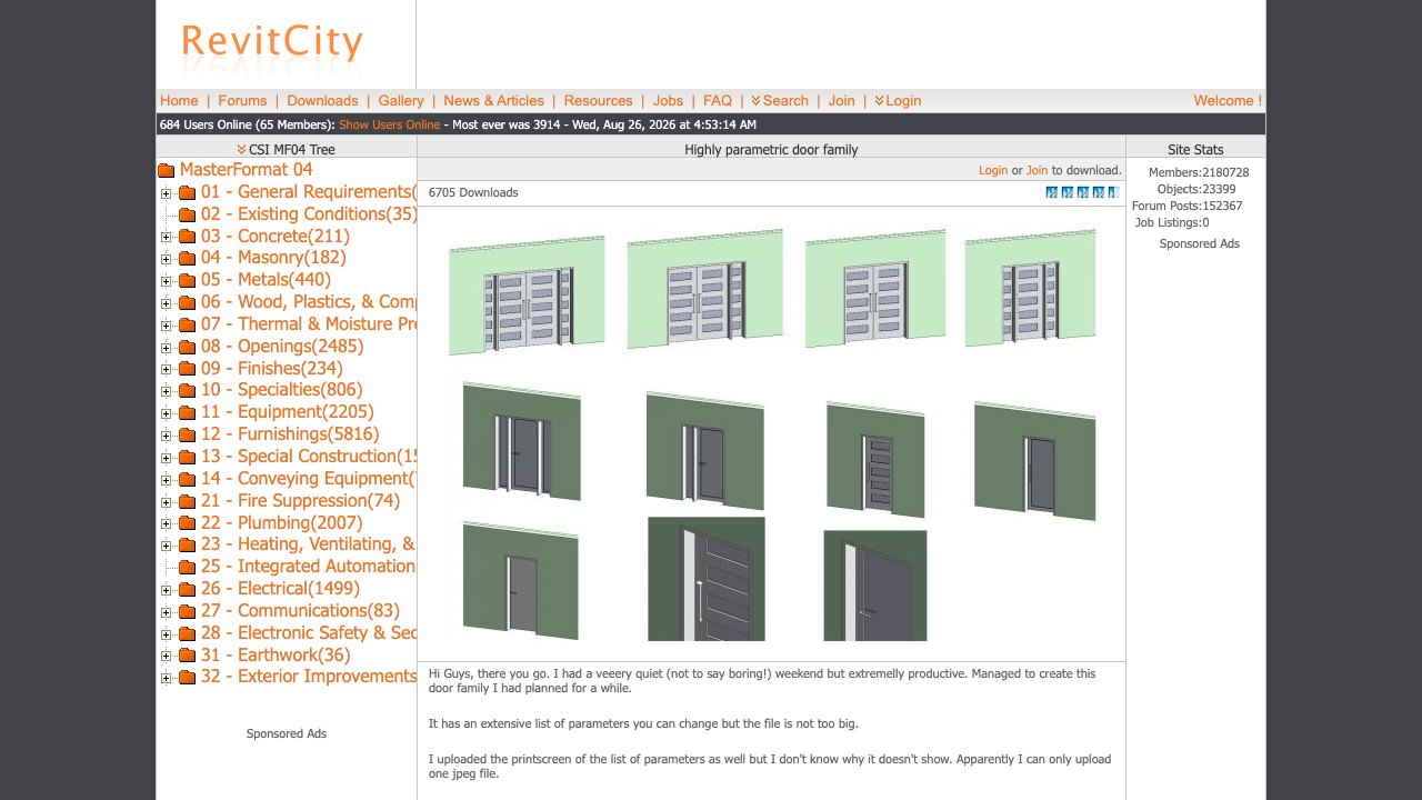 Free Revit 2011 Family: Highly Parametric Door (fabioloretti)