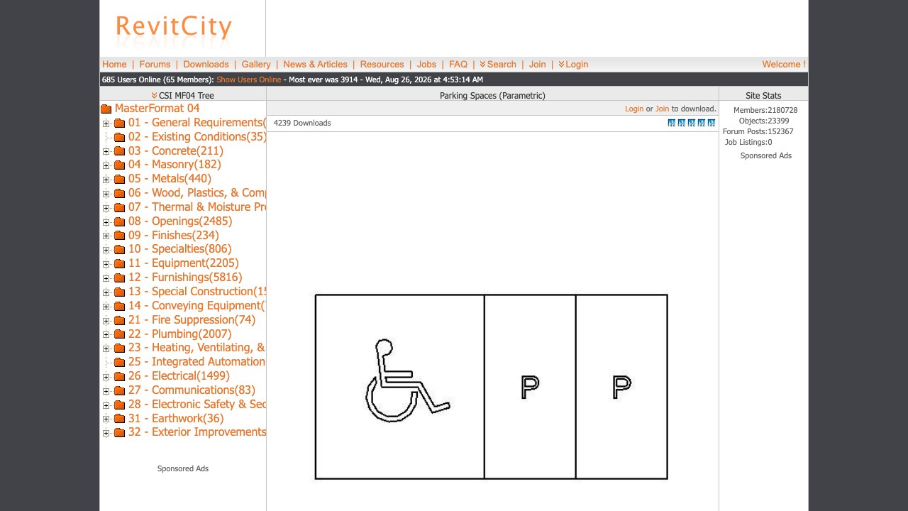 Free Revit 2016 Family: Parametric Parking Spaces for Site Plans (bokiez)