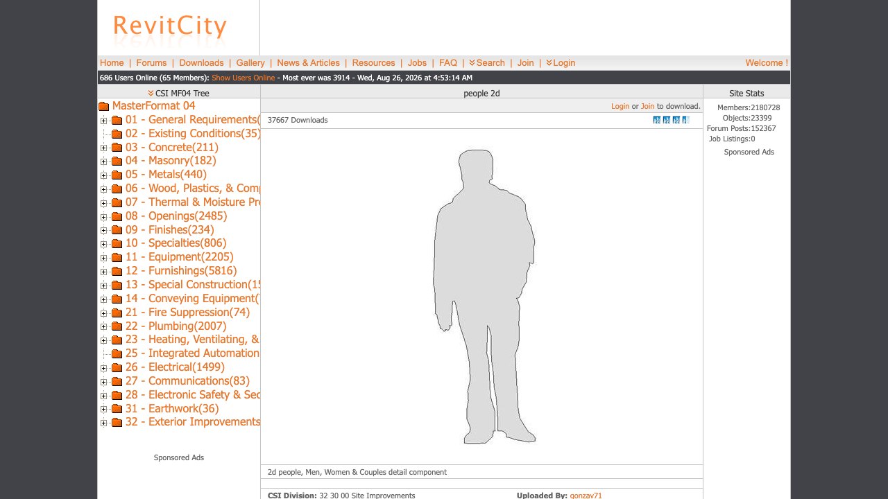 Free Revit Family: 2D People Detail Component with Men, Women and Couples (gonzav71)