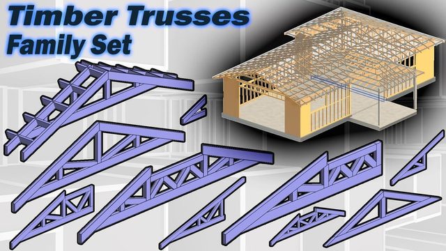 Free Revit 2023 Family: Parametric Timber Standard Truss Sample with DWG Guides (Senior Revit)