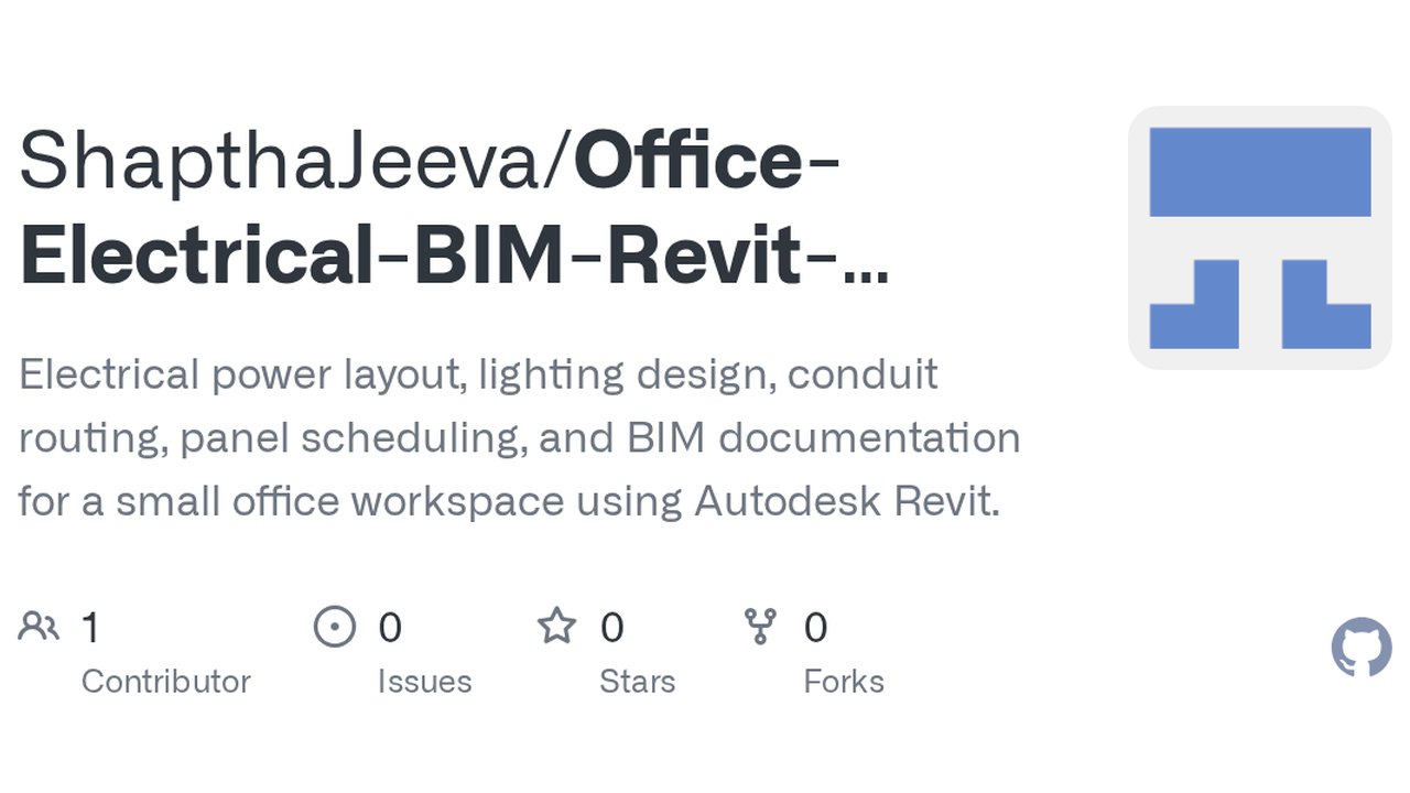 Free Revit 2026 Project: Office Electrical BIM Design with Circuits, Conduits and Panel Schedules (ShapthaJeeva)