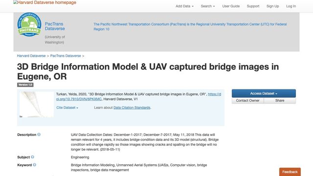 Free Revit 2018 Project: Structural Bridge Information Model with UAV Images, Eugene OR (Yelda Turkan)