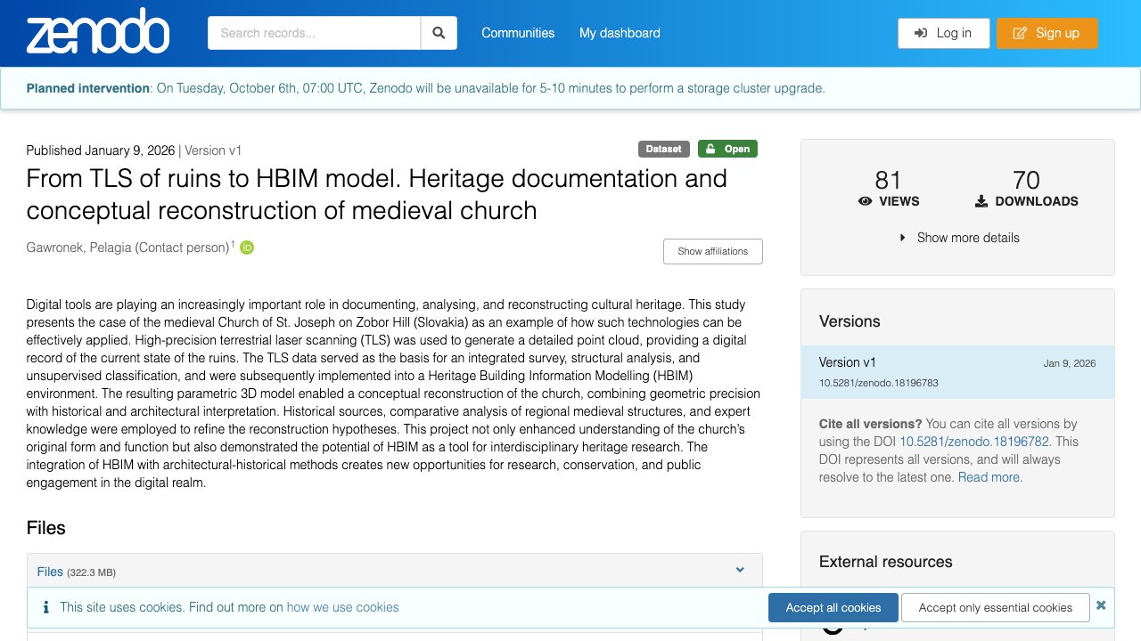 Free Revit 2025 Project: HBIM Model of the Medieval Church Ruins on Zobor Hill (Pelagia Gawronek)