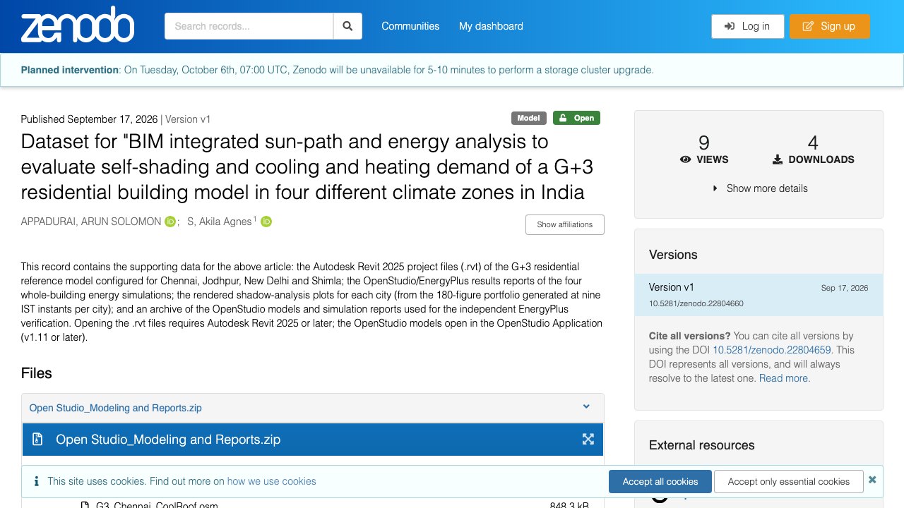 Free Revit 2025 Project: G+3 Residential Sun-Path and Energy Models for Four Indian Climates (Appadurai, Agnes)