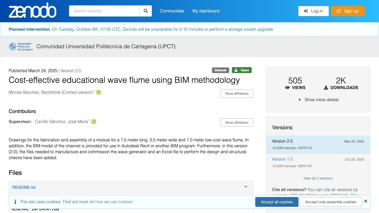 Free Revit 2023 Project: Low-Cost Educational Wave Flume Model (Bartolomé Morote-Sánchez)