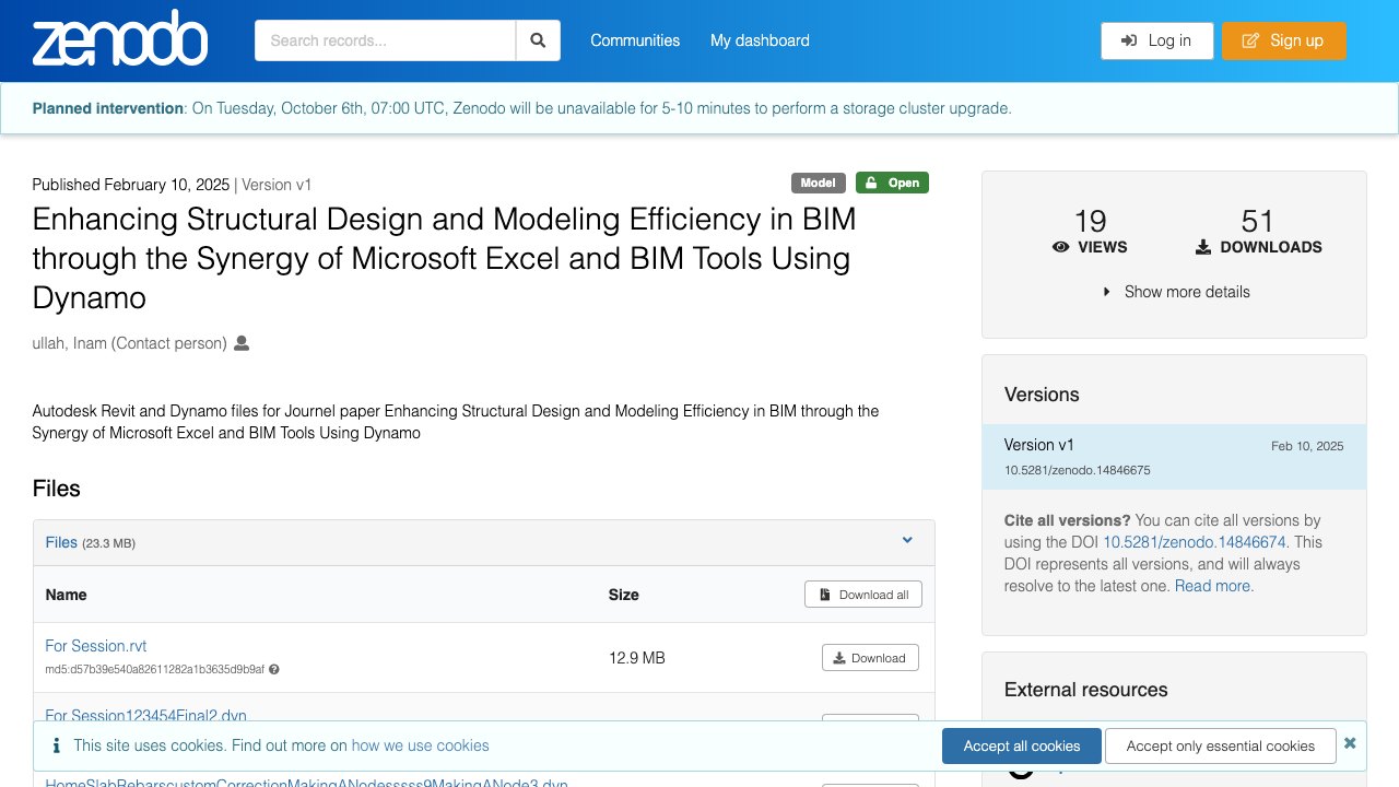 Free Revit 2024 Project: Structural Models for an Excel and Dynamo BIM Workflow Paper (Inam Ullah)
