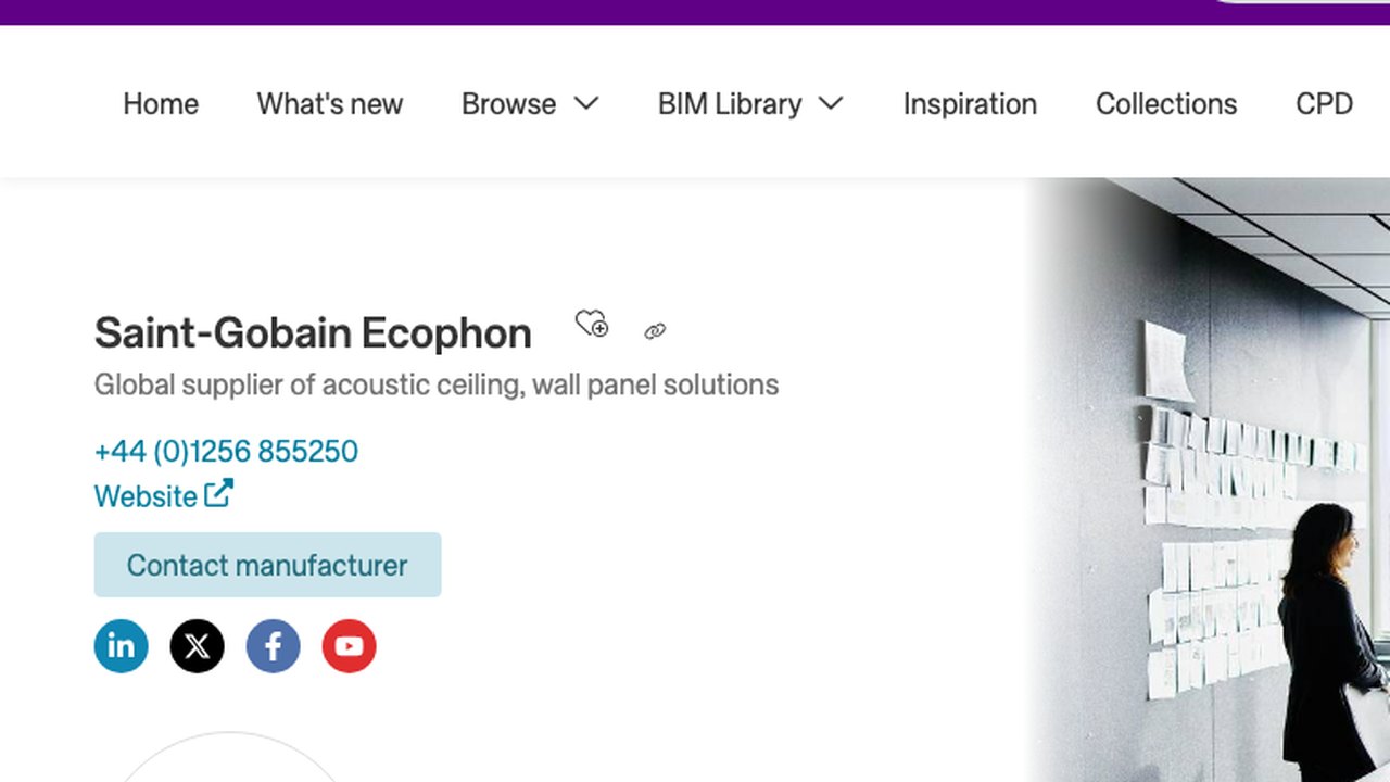 Free Revit Family Pack: Ecophon Acoustic Ceilings and Wall Panels (Saint-Gobain Ecophon on NBS Source)