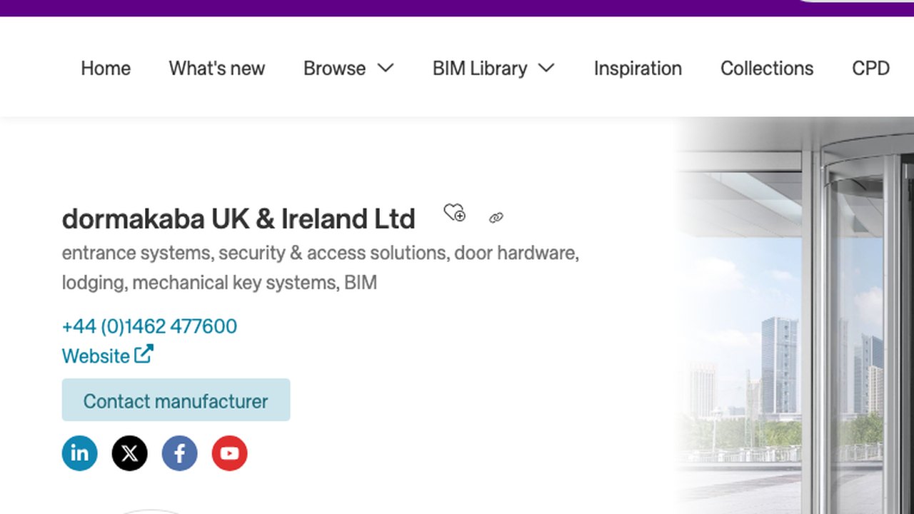Free Revit Family Pack: dormakaba Revolving Doors, Sliding Doors and Speed Gates (dormakaba on NBS Source)
