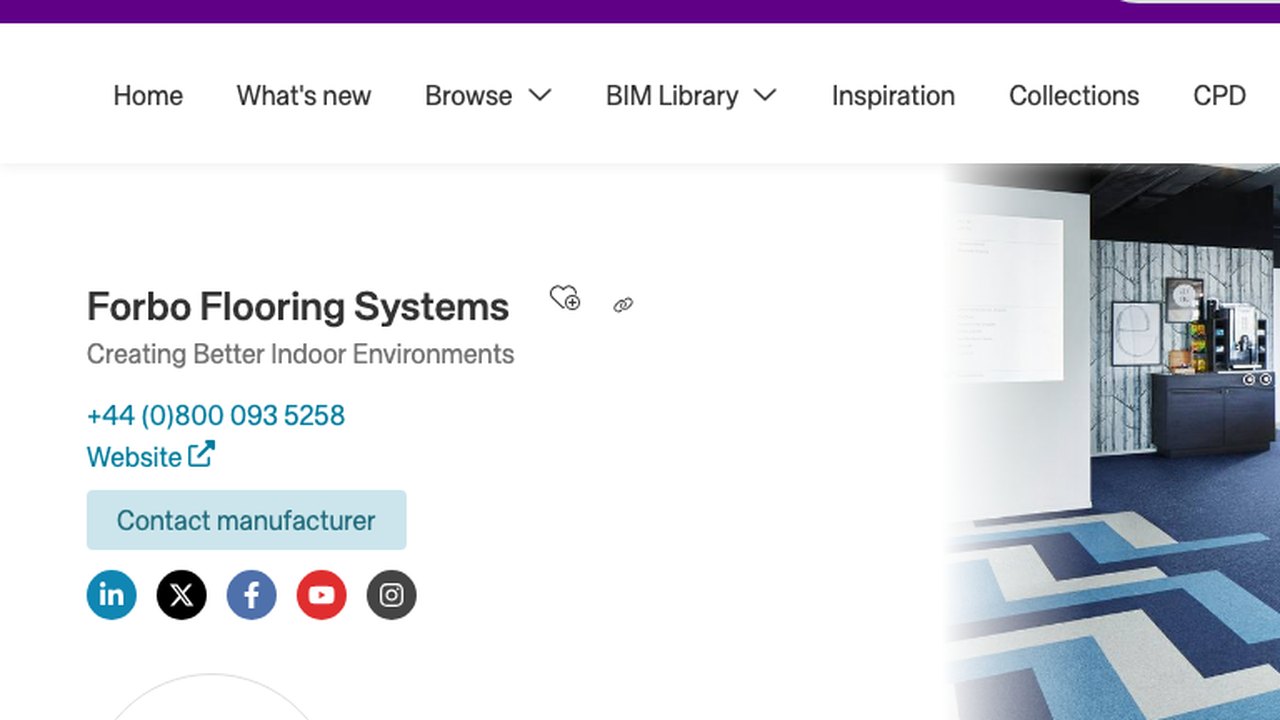 Free Revit Material Pack: Forbo Vinyl Flooring and Entrance Matting Finishes with Textures (Forbo on NBS Source)