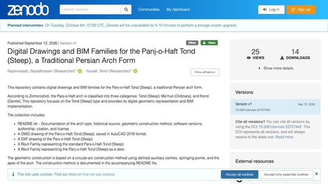 Free Revit 2026 Family: Panj-o-Haft Tond Persian Arch and Arched Door (Razavinasab and Yousefi)