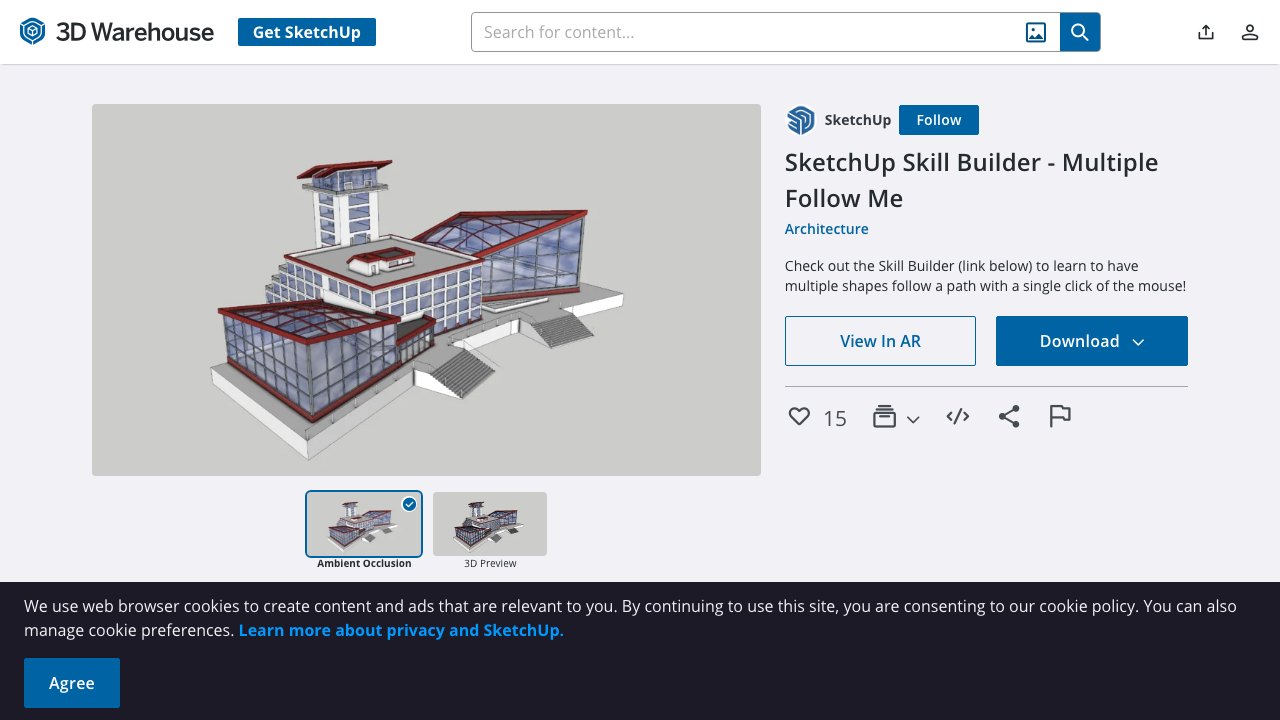 Free SketchUp Skill Builder File: Multiple Follow Me Molding (2017)