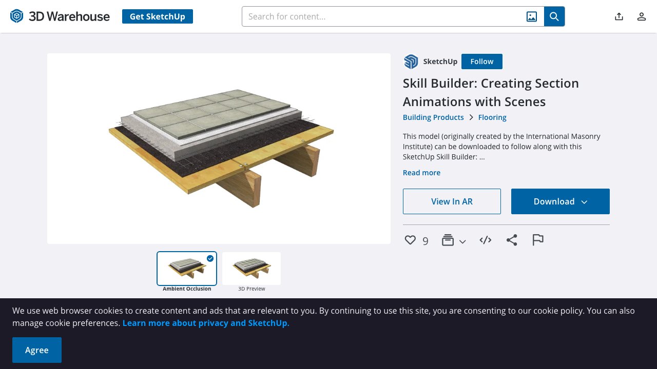 Free SketchUp Skill Builder File: Section Animations with Scenes