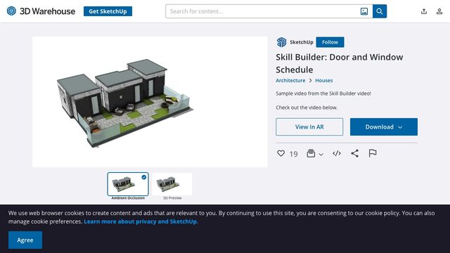Free SketchUp Skill Builder File: Door and Window Schedule Report