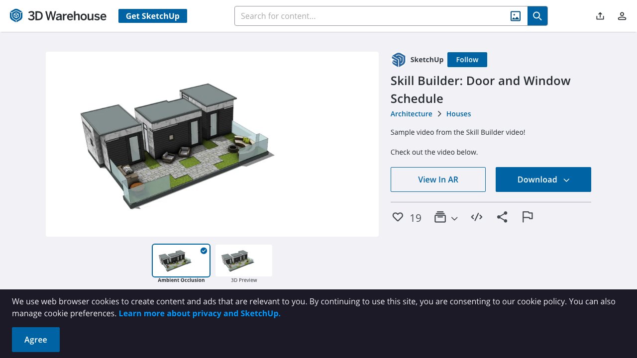 Free SketchUp Skill Builder File: Door and Window Schedule Report