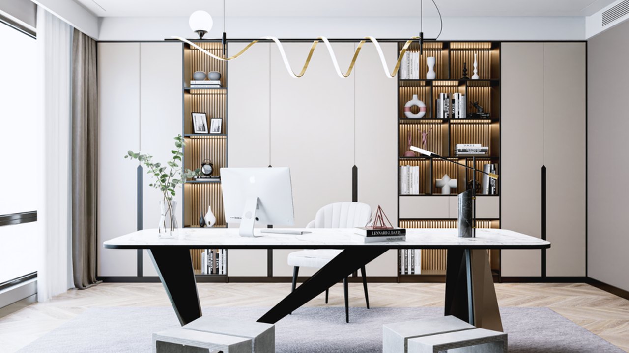 Free SketchUp + D5 Render Interior Office Scene (Wisable)