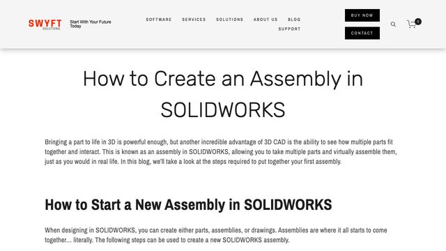 Free SolidWorks 2023 Sample Parts: How to Create an Assembly (SWYFT)