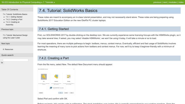 Free SolidWorks 2017 Tutorial Parts: FlatPackKit Basics (CMU 16-223)