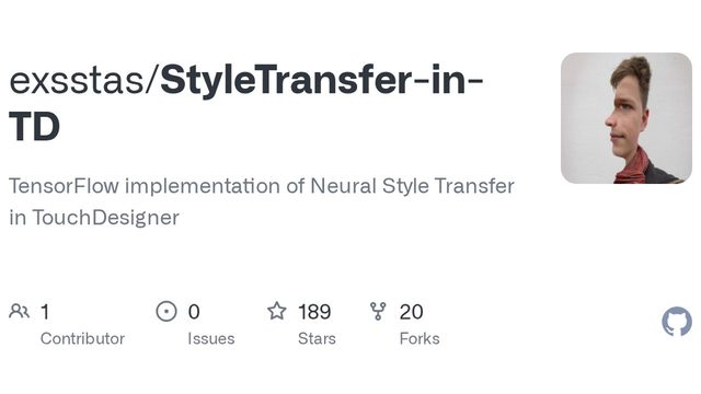 Free TouchDesigner Project: Neural Style Transfer with TensorFlow (Stanislav Glazov)