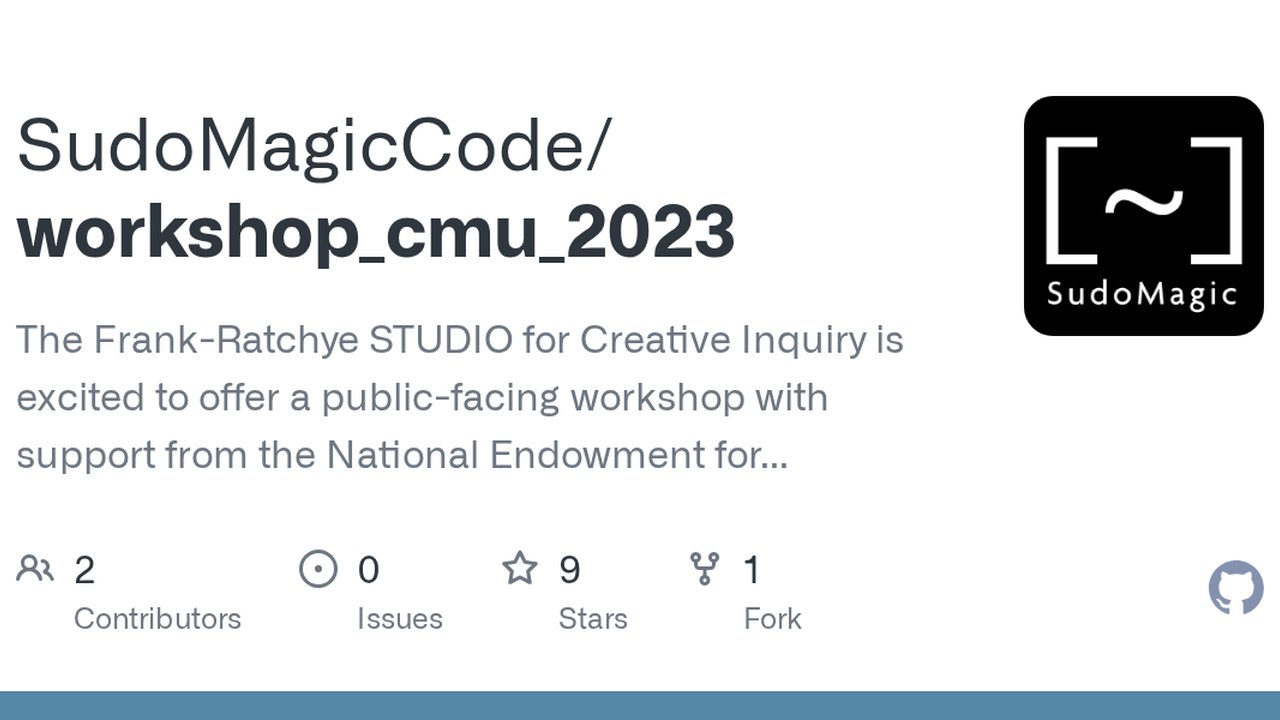 Free TouchDesigner 2022.35320 Workshop Files: CMU STUDIO for Creative Inquiry 2023 (SudoMagic)