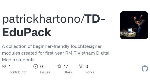 Free TouchDesigner Component Pack: TD-EduPack Beginner Modules, POP & SOP (patrickhartono)