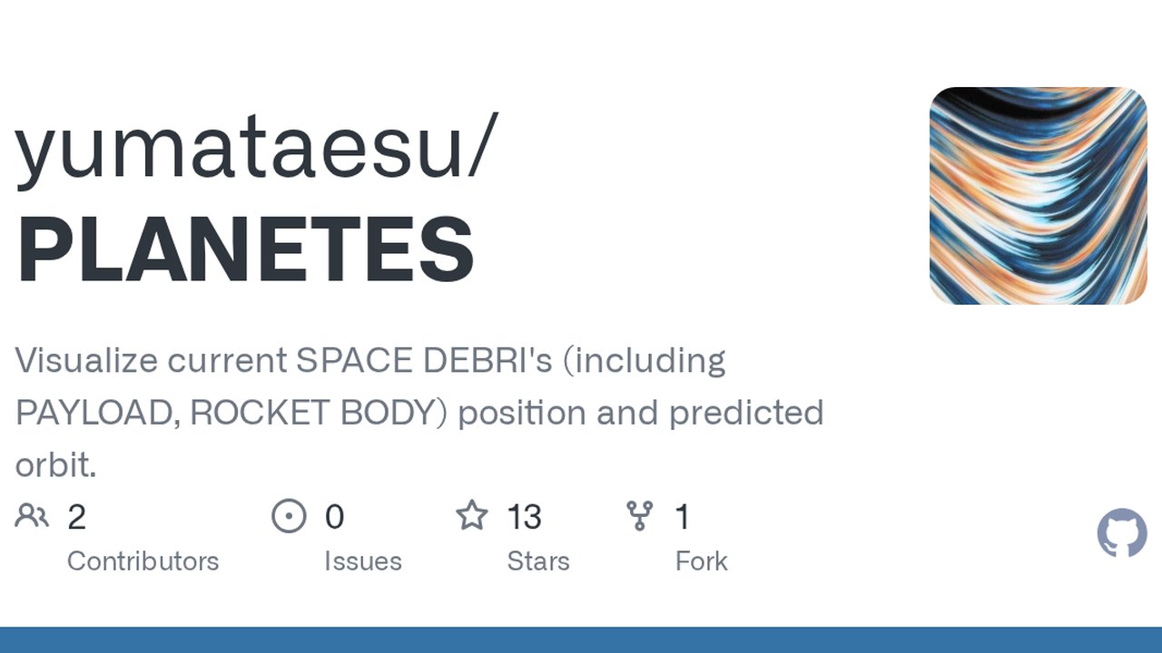 Free TouchDesigner Data Visualization Project: Space Debris Orbits from TLE Data (yumataesu)
