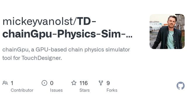 Free TouchDesigner 2022.32660 Component: chainGpu GPU Chain Physics for Plants & Hair (Mickey van Olst)