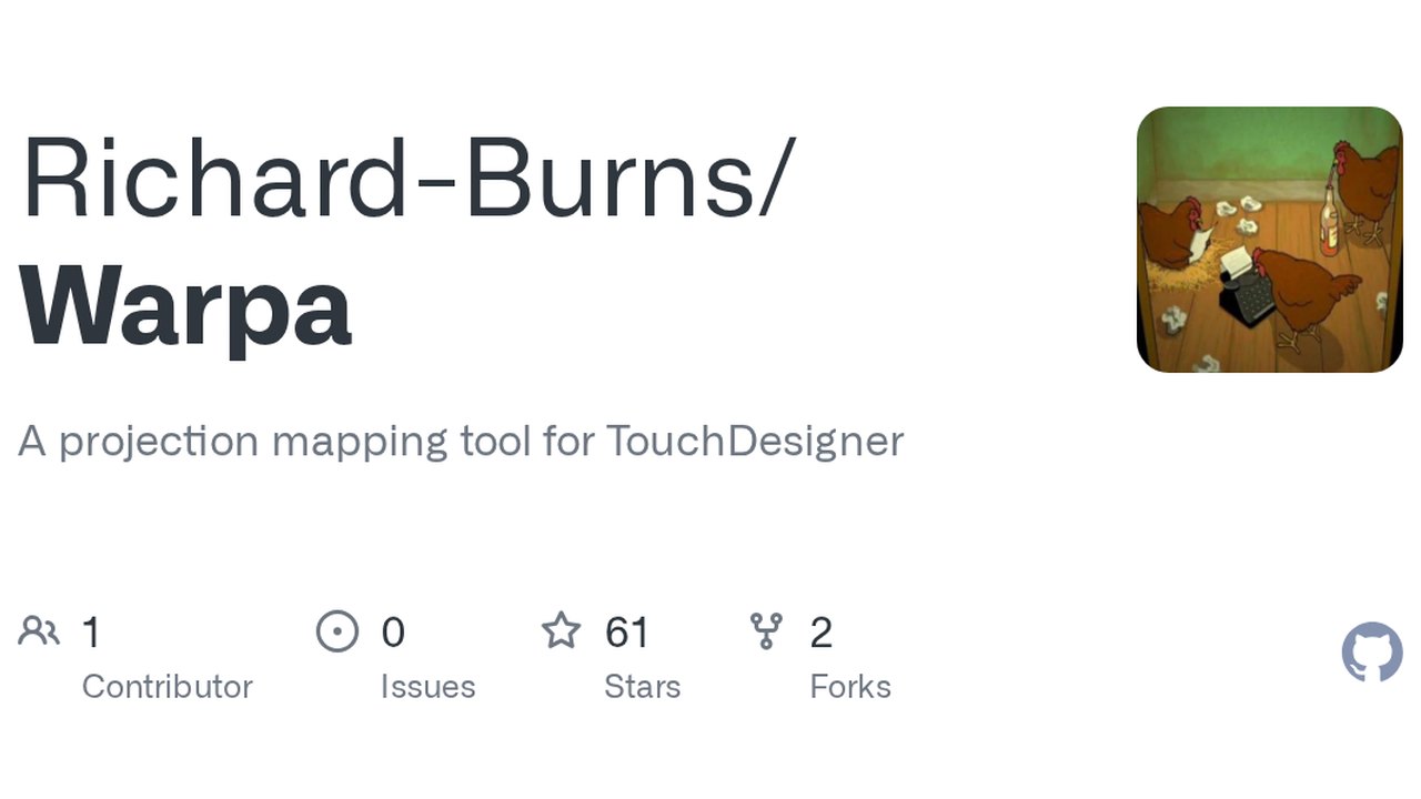 Free TouchDesigner 2023.12230 Component: Warpa Projection Mapping Tool (Richard Burns)