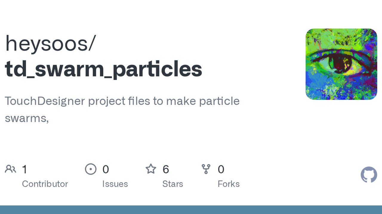 Free TouchDesigner GLSL Particle Swarm Project with Interactive GUI (heysoos)