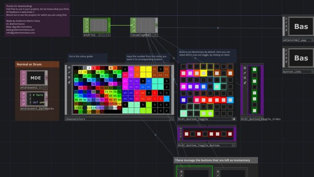 Free TouchDesigner Component: AKAI APC mini mk2 LED Mapping with Toggle and Momentary Buttons (guillermoalmo)