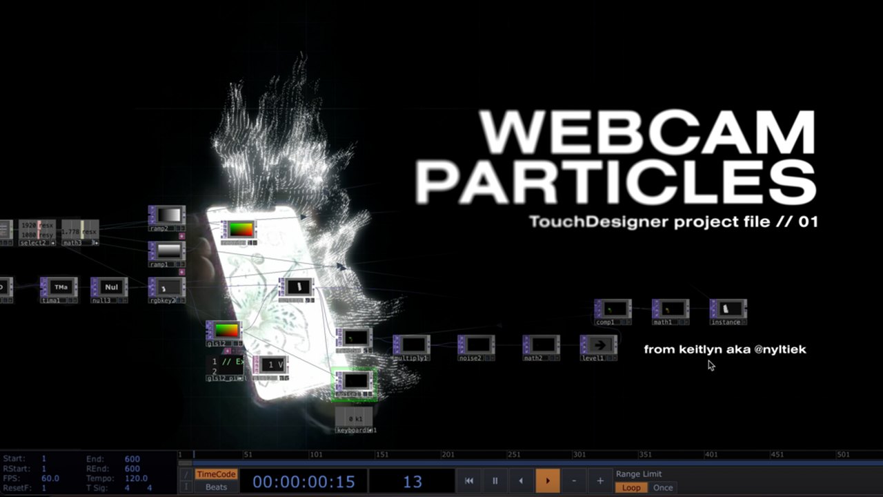 Free TouchDesigner 2023.12000 Project: Webcam Particles Effect (keitlyn)