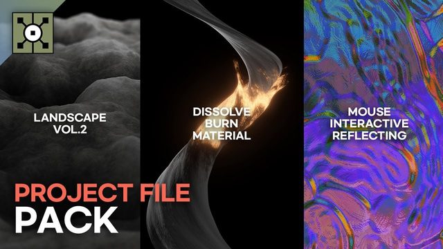 Free TouchDesigner 2020 Project Pack Vol.1: Burn Material, Landscape, Mouse Reflection (Noto The Talking Ball)
