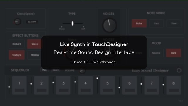 Free TouchDesigner Component: Easy Sound Designer Step-Sequencer Synth (Tender World)