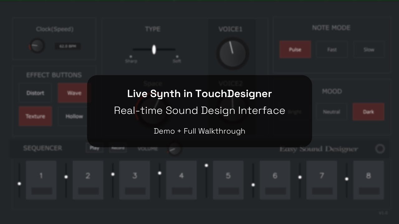 Free TouchDesigner Component: Easy Sound Designer Step-Sequencer Synth (Tender World)