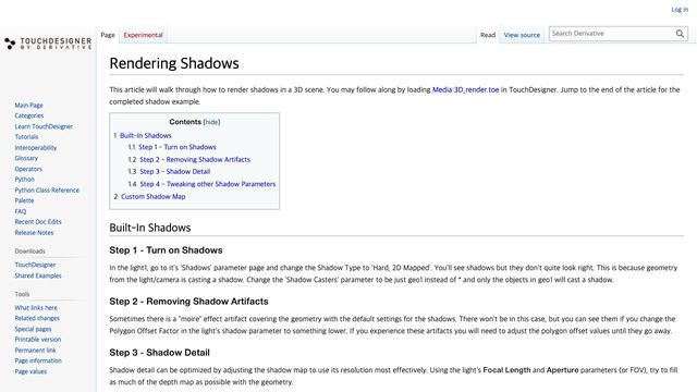 Free TouchDesigner Project: Rendering Shadows Example Files (Official, Derivative)